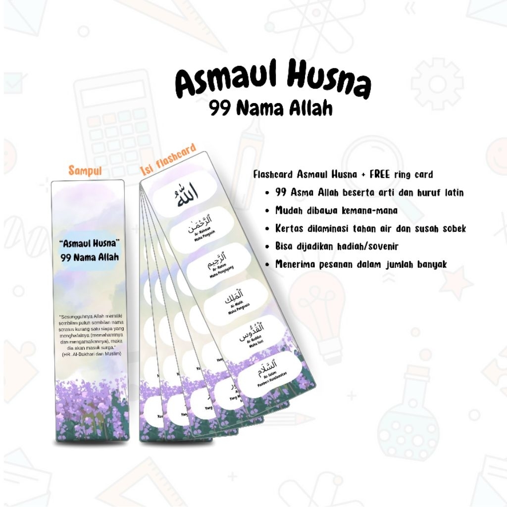 Flashcard Asmaul Husna | Asmaul husna |Kartu Asmaul husna