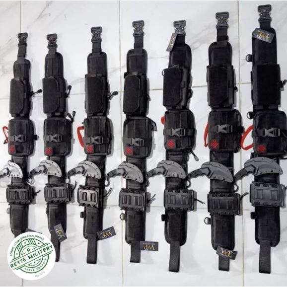 Sabuk Taktis Militer Lengkap dengan Pisau Survival dan Aksesori – Tactical Belt Full Set