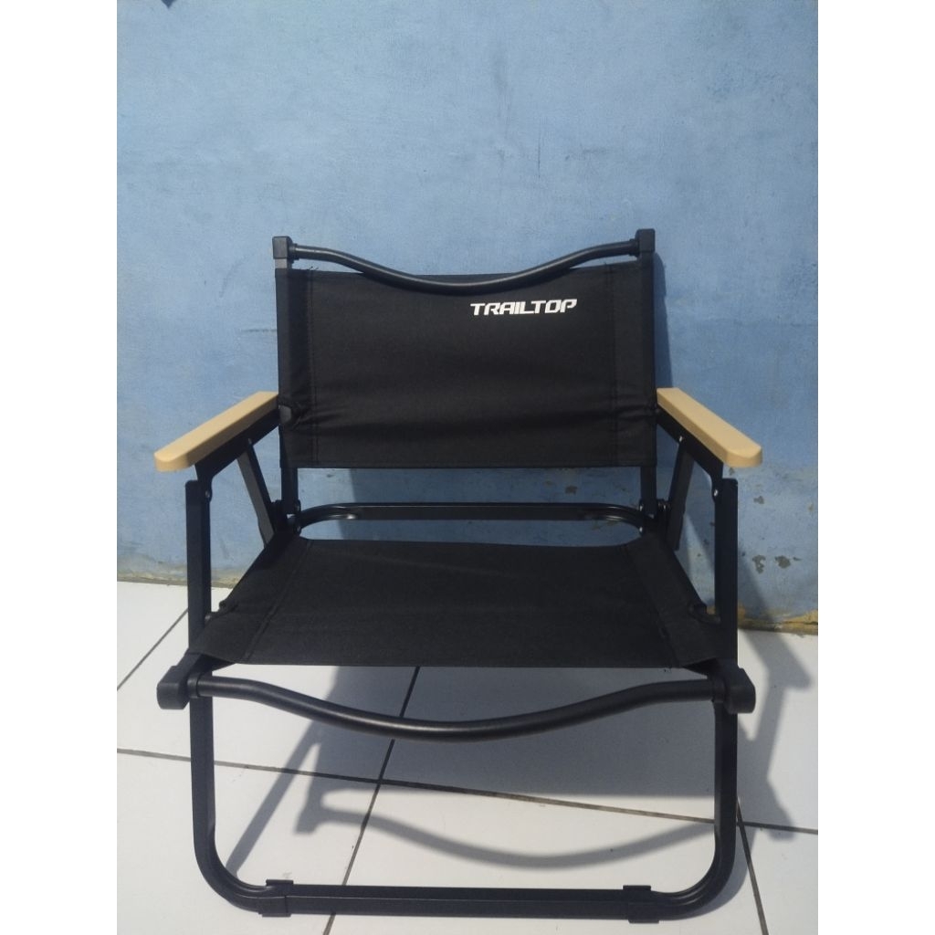 Trail Top Bekas Kursi Lipat Dengan Gagang Kayu Kursi Camping Kermit Kursi Pantai Lipat Beban 150kg u