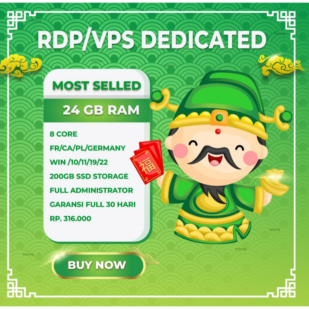 [BISA DI PERPANJANG] VPS/RDP BULANAN EMULATOR WINDOWS/LINUX RAM 8 GB 4 CORE FULL GARANSI