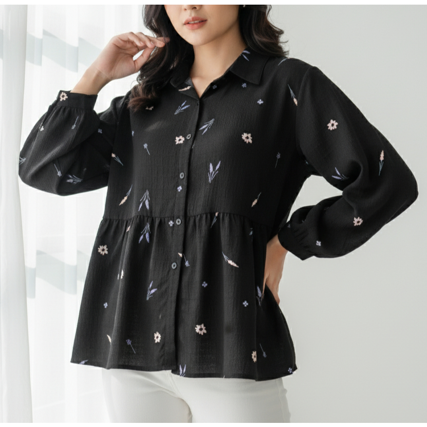 BLOUSE BUNGA / ATASAN WANITA STYLE KOREA