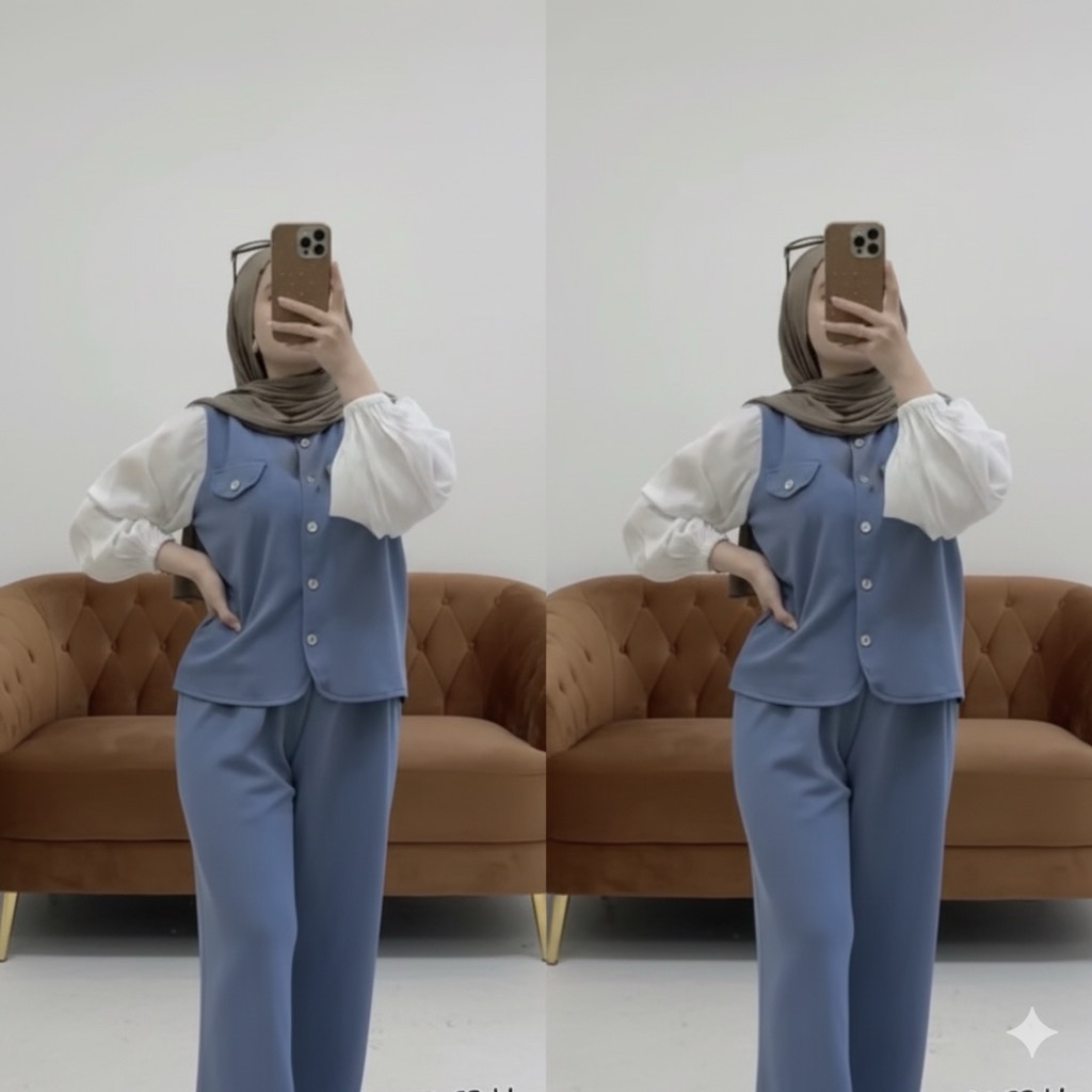 REVINA ONESET SETELAN CELANA WANITA TERBARU SETELAN CELANA JUMBO