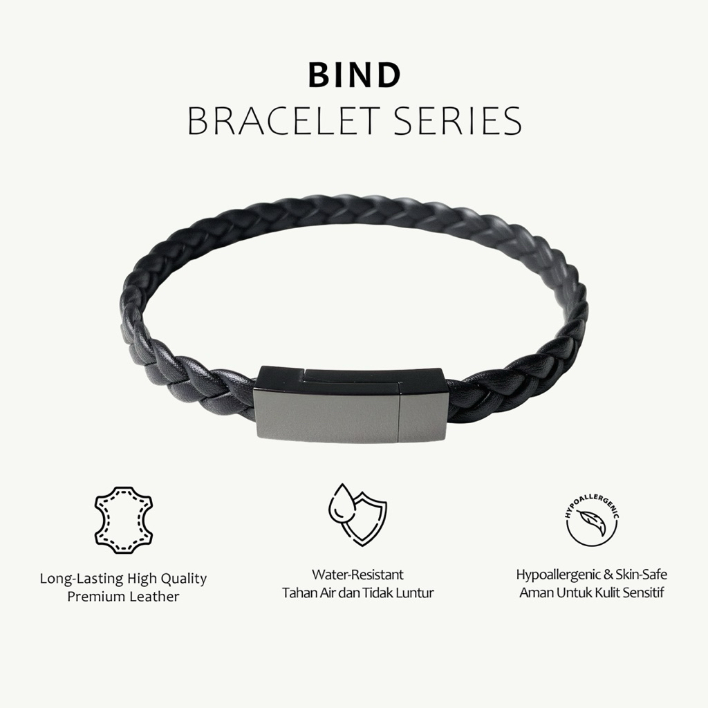 Reiz Authentic Gelang Kulit Asli Simple Minimalis - Bind Bracelet