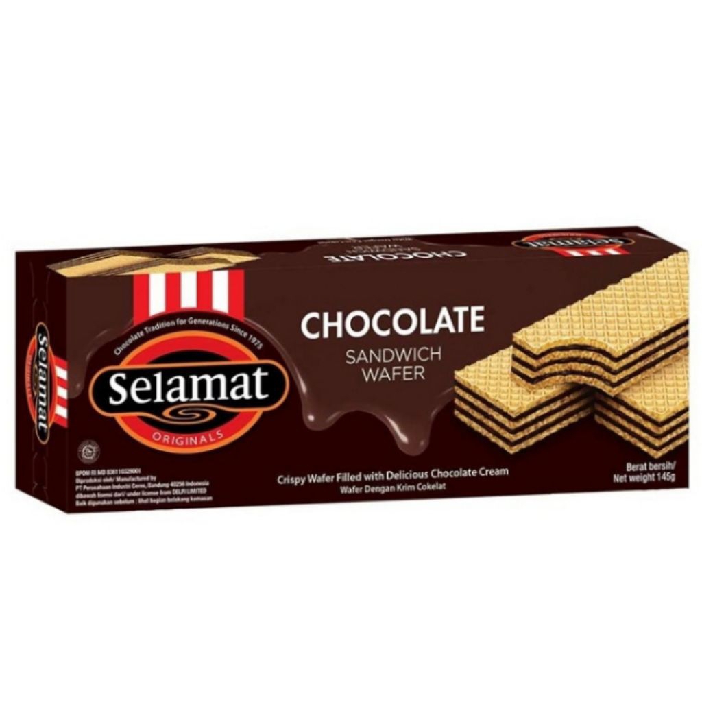 Selamat Wafer Krim Cokelat 145 g