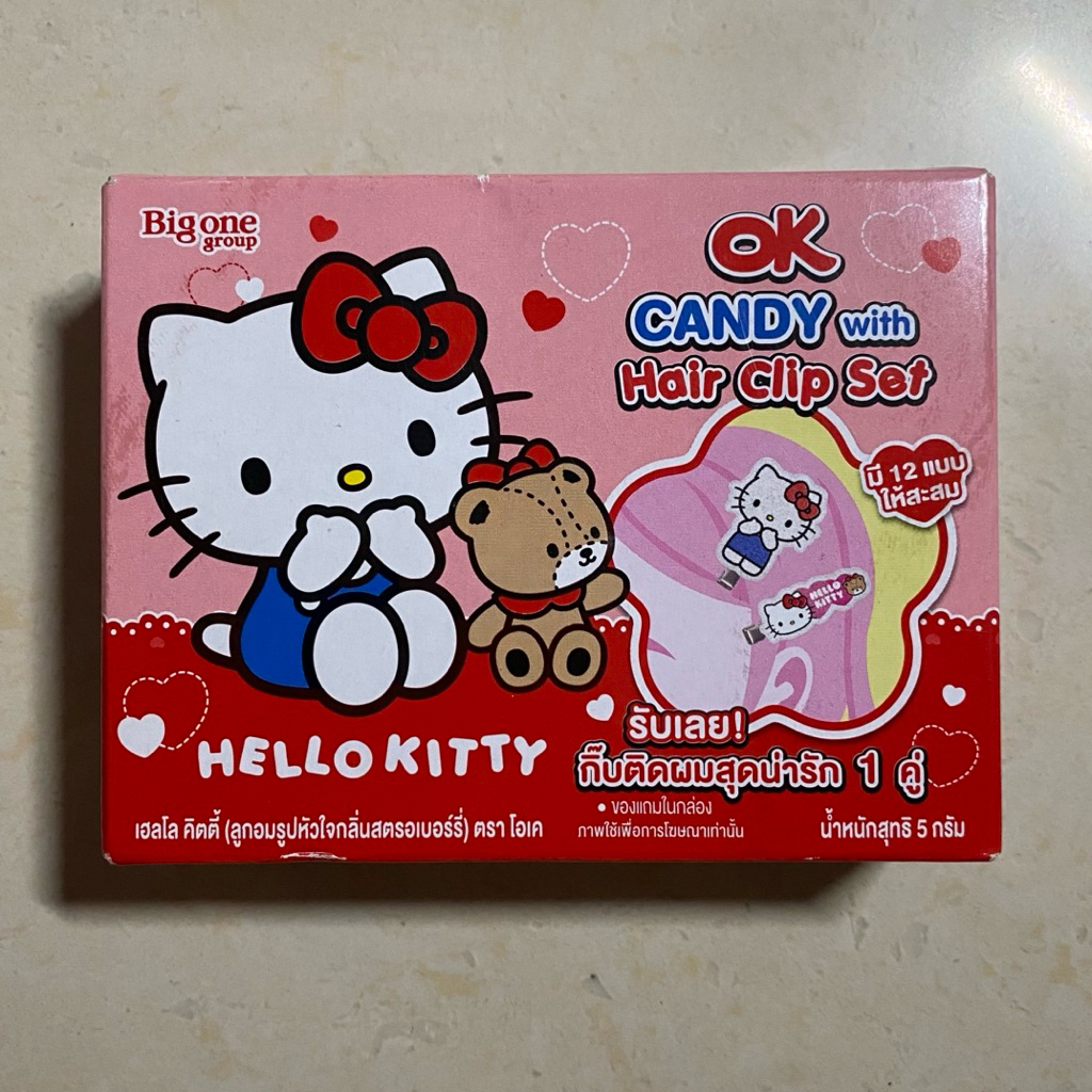 HELLO KITTY SEVEL THAILAND SNACK BLIND BOX OK CANDY strawberry hair clip