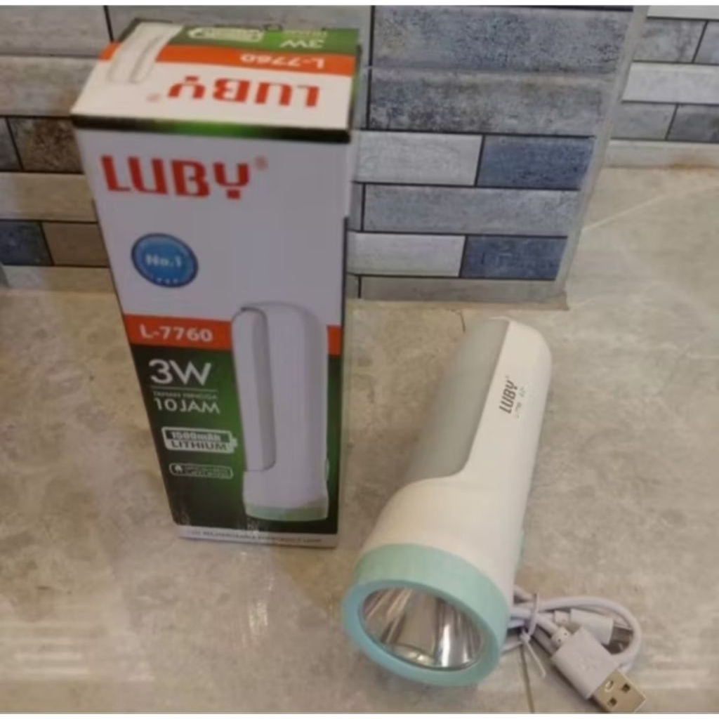 Lampu Senter Emergency LUBY L7760 Lampu Senter Charge LUBY L-7760