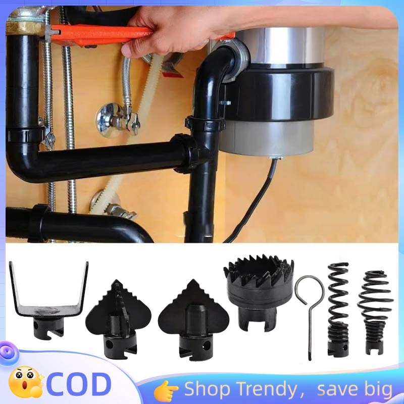 7pcs Drain Cleaner Machine Head  Adaptor Kepala Drain Drain Cleaner Machine Aksesori 16mm Alat Pipa 