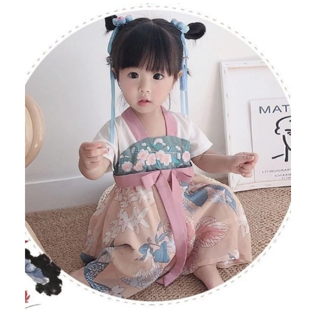 SPP-2025-Hanfu-Dress Anak Perempuan Import Modern HANFU Hanbok Korea Jepang Korean and Japanese Styl