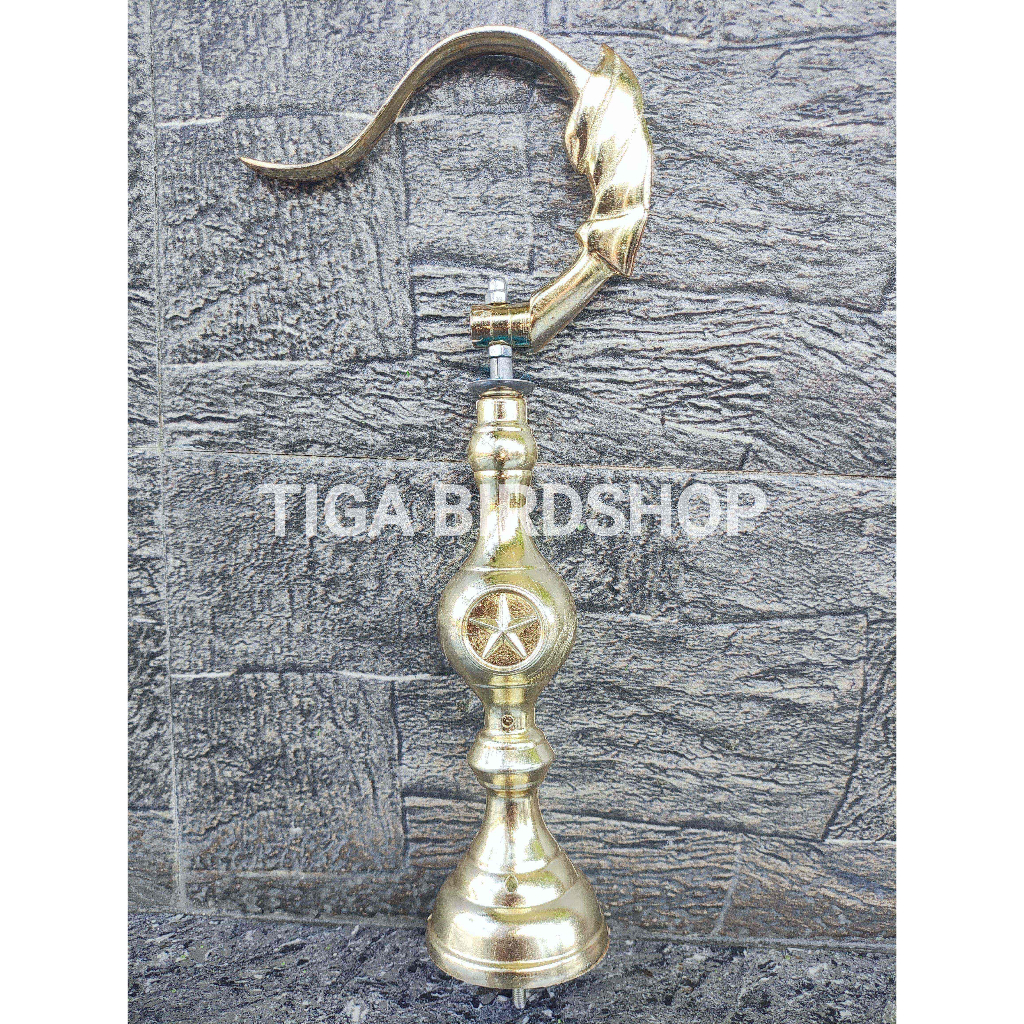 GANTUNGAN LIPAT GOLD + PION PLECI BINTANG PVC GOLD SANGKAR KANDANG BURUNG MURAI LOVEBIRD PLECI PREMI