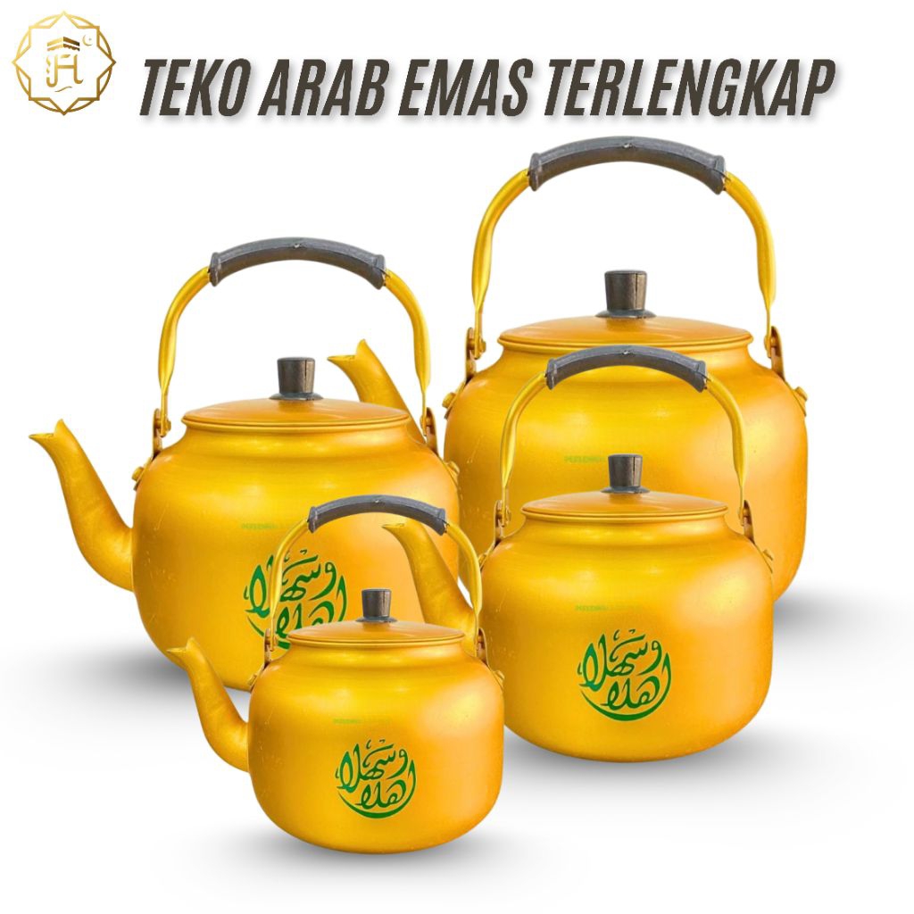 Teko Arab Emas RRT Dubai 1L 1.5L 2L 3L 4L | Cerek Air Zam Zam Aesthetic | Oleh Oleh Haji Umroh