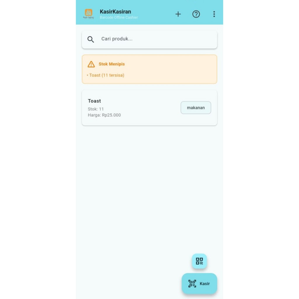 Aplikasi Kasir Cashieran Offline Barcode Scanner Android