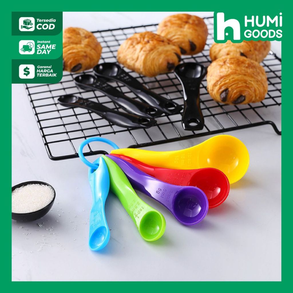 Sendok Takar Set (5in1) SET Praktis / Sendok Alat Ukur 5 Takaran Bumbu Dapur Plastik Food Grade