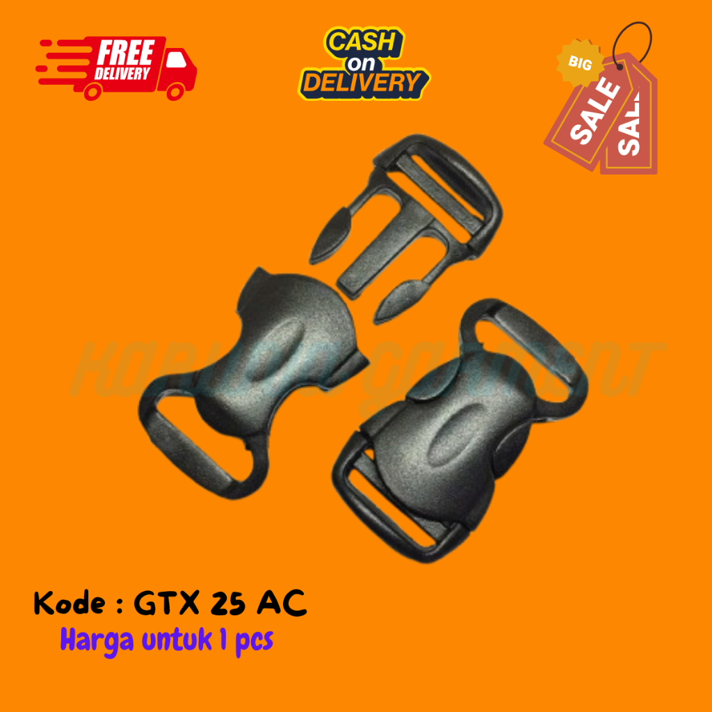 GESPER KLIK SELOT TALI WEBBING TAS 2.5 CM KUNCI SODOK BUCKLE PLASTIK ASETAL MEDIUM QUALITY
