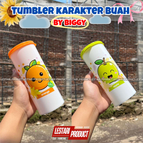 ( 6 PCS ) TUMBLER TUTUP BIGGY KARAKTER BUAH | TUMBLER BIGGY | BOTOL MINUM | GELAS TUTUP | TEMPAT MIN