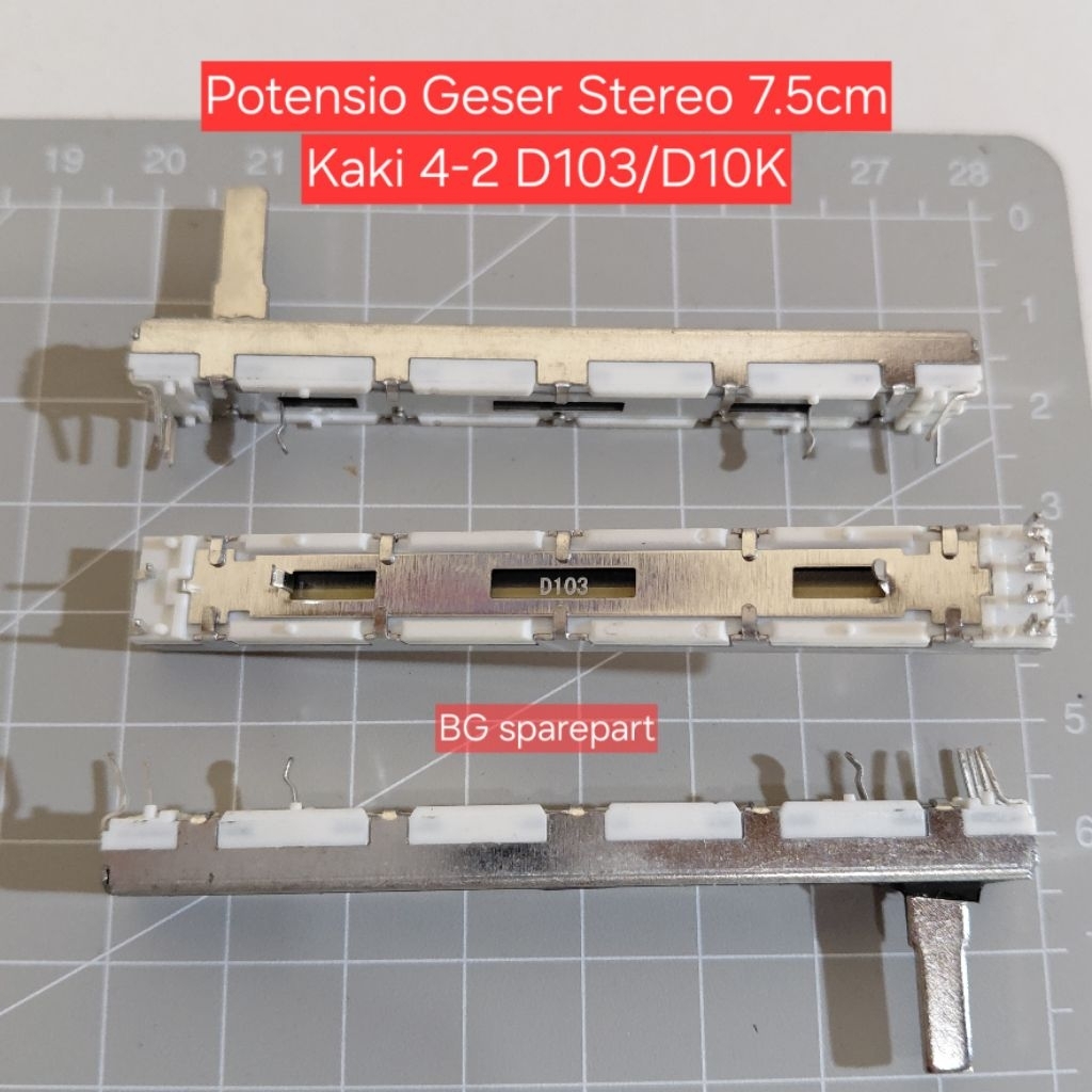 Potensio Geser Stereo 7.5cm D10K D103 Pin 4-2