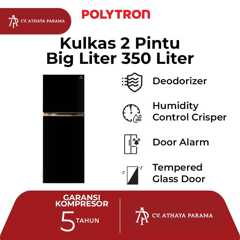 Kulkas Polytron PRM 490X Kulkas 2 Pintu Belleza Big Liter 350 Liter