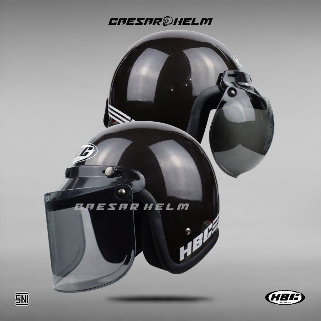 HBC Classic Solid - Brown - Helm Retro - HelmBogo