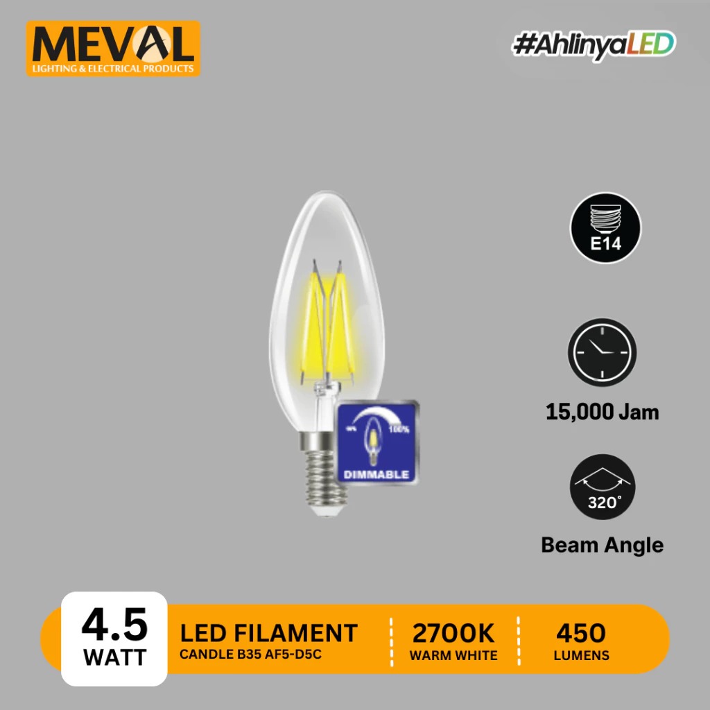 MEVAL Lampu Hias Classic LED Filament Vintage - 4.5W Dimmable