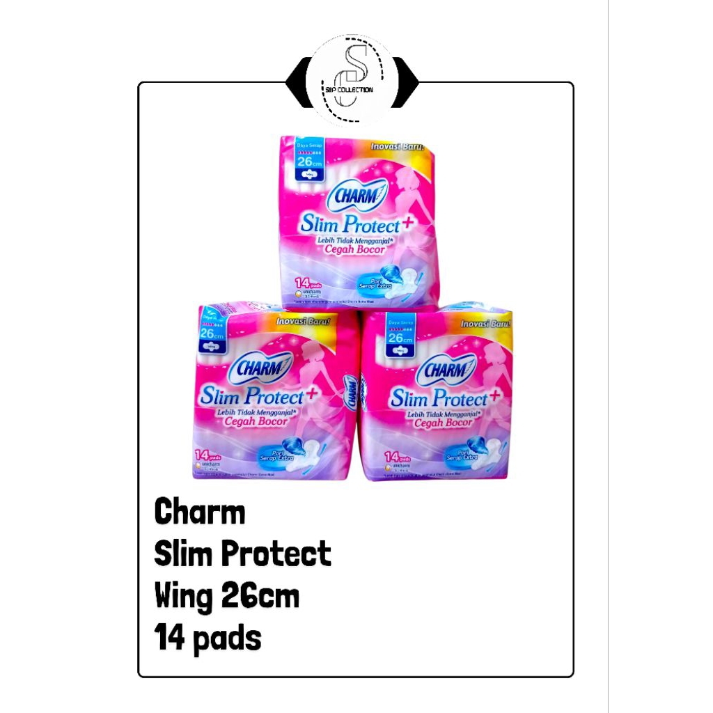 Charm Slim Protect Wing 26cm [Isi 14 pads] - Pembalut