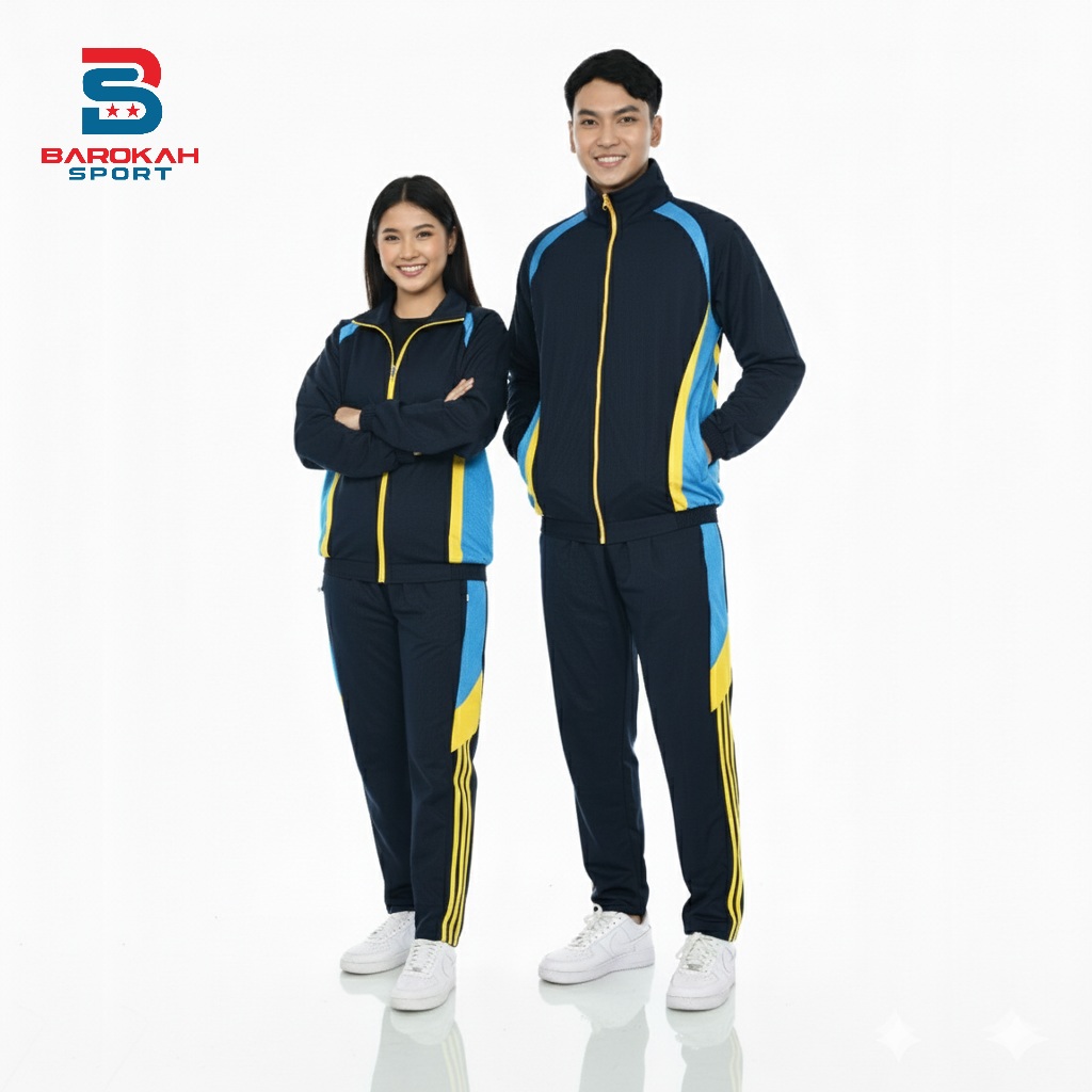 HM Barokah - One set olahraga Pria Wanita Setelan olahraga Unisex jaket celana jaket training jaket 