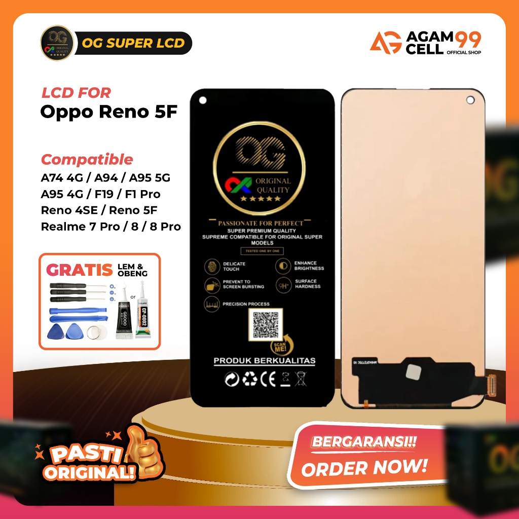 LCD Touchscreen Oppo A74 4G / A94 / A95 5G / A95 4G / F19 / F1 Pro / Reno 4SE / Reno 5F / Realme 7 P