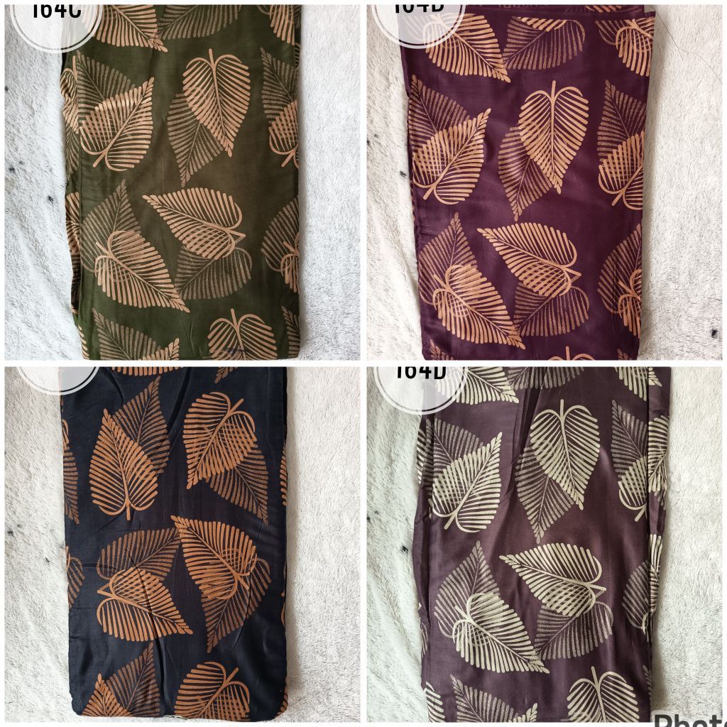 Kain Rayon Motif Daun Kelapa (harga per 0.5 m) || Bahan Mukena / Daster
