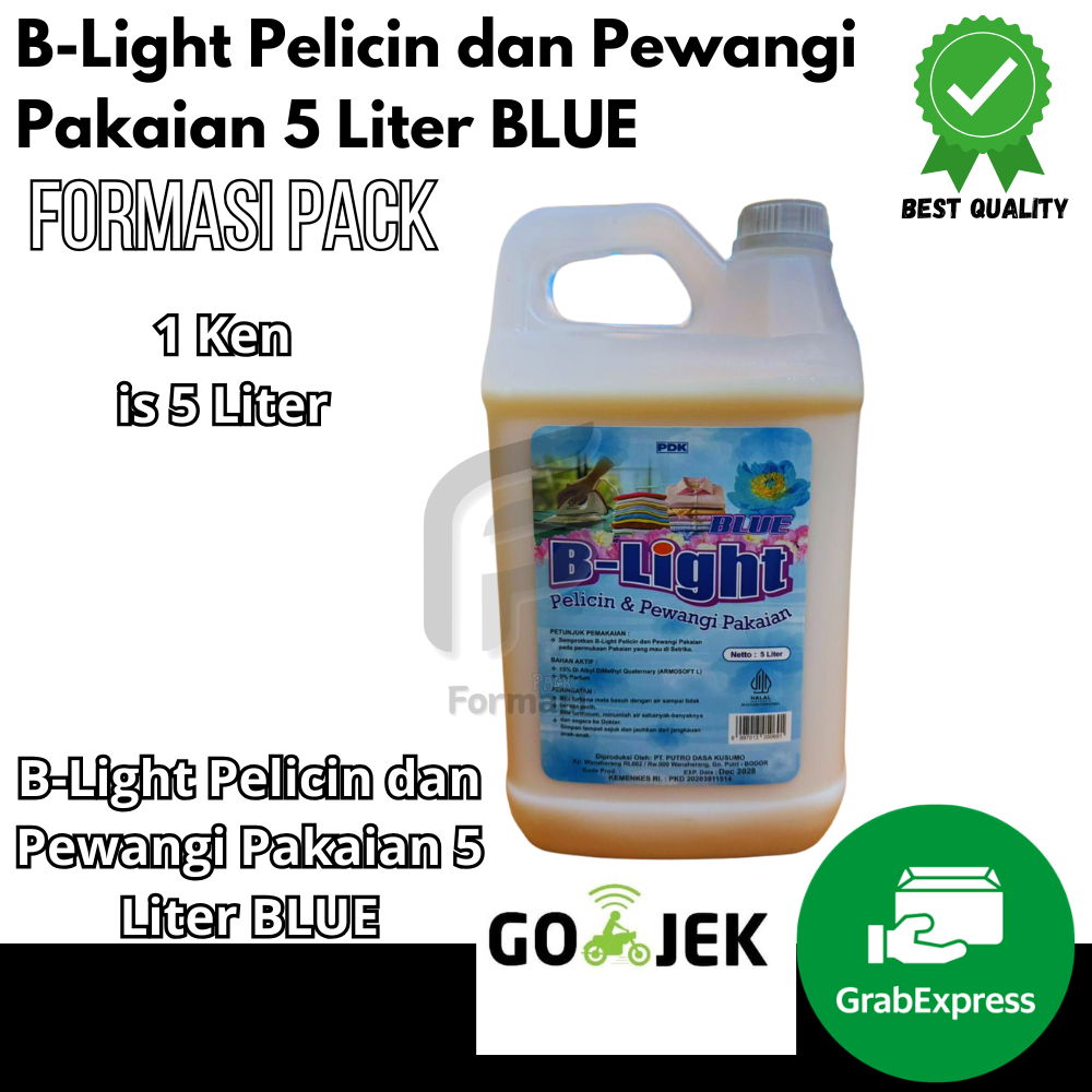 B-Light Pelicin dan Pewangi Pakaian 5 Liter BLUE, Conditioner Pakaian, Pelicin Pakaian, Laundry Peli