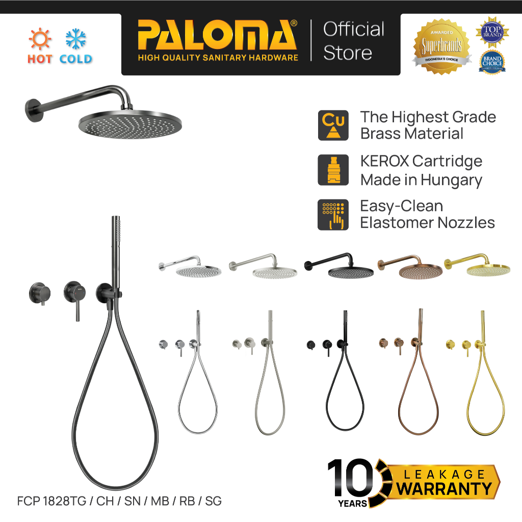 PALOMA FCP 1828  Shower Tanam Set Concealed Keran Mandi Kran Air Panas Dingin Dinding Wall Faucet Sh