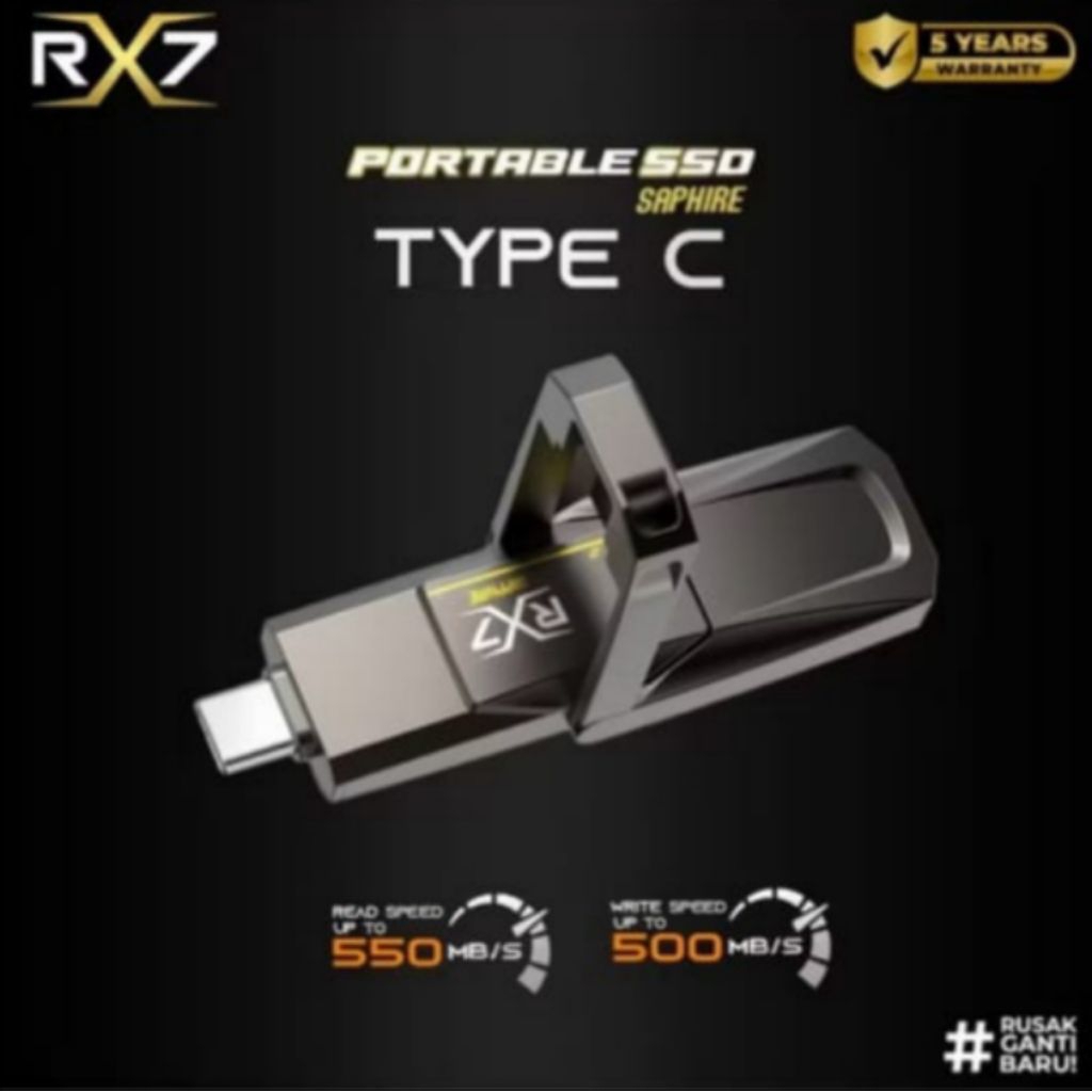 SSD RX7 SAPHIRE Portable 512Gb