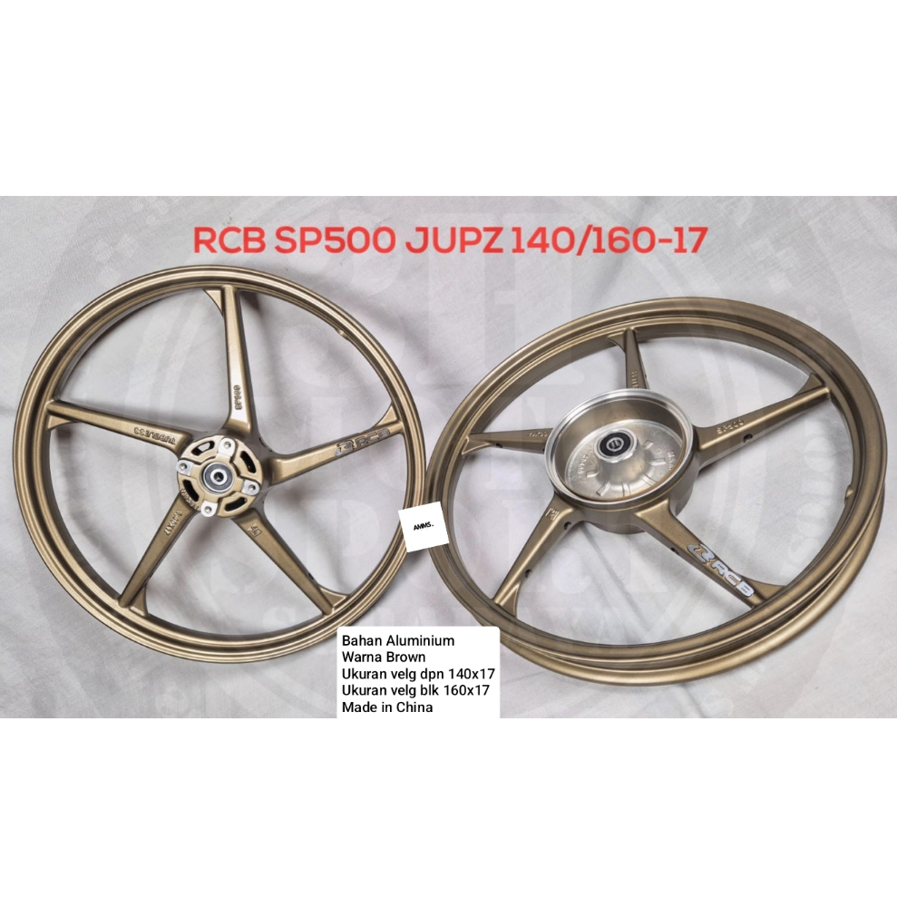 SEPASANG VELG RCB SP500 JUPITER Z UK.140/160 RING 17 WARNA BROWN ; HITAM
