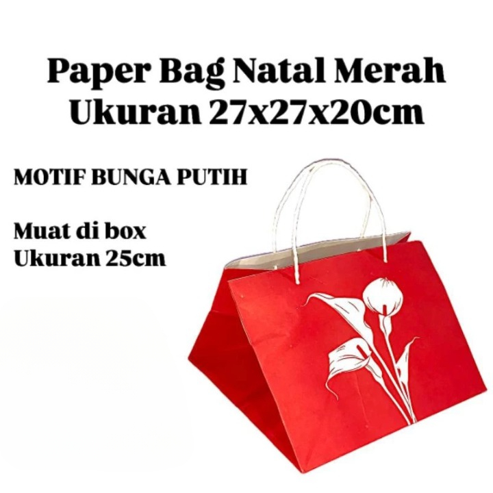 Paperbag Natal 27x27x20 cm Tas Hampers Souvenir Natal Christmas