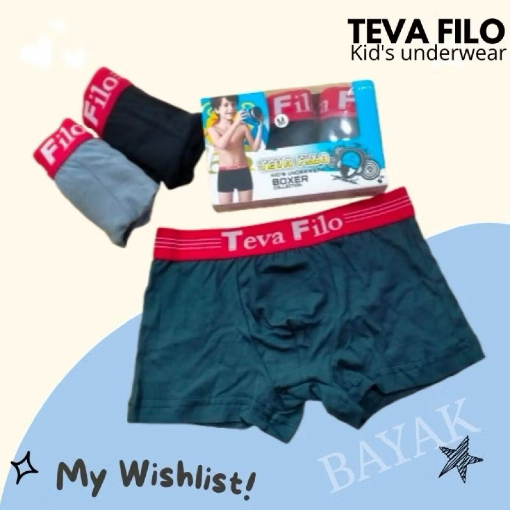 celana dalam boxer anak teva filo