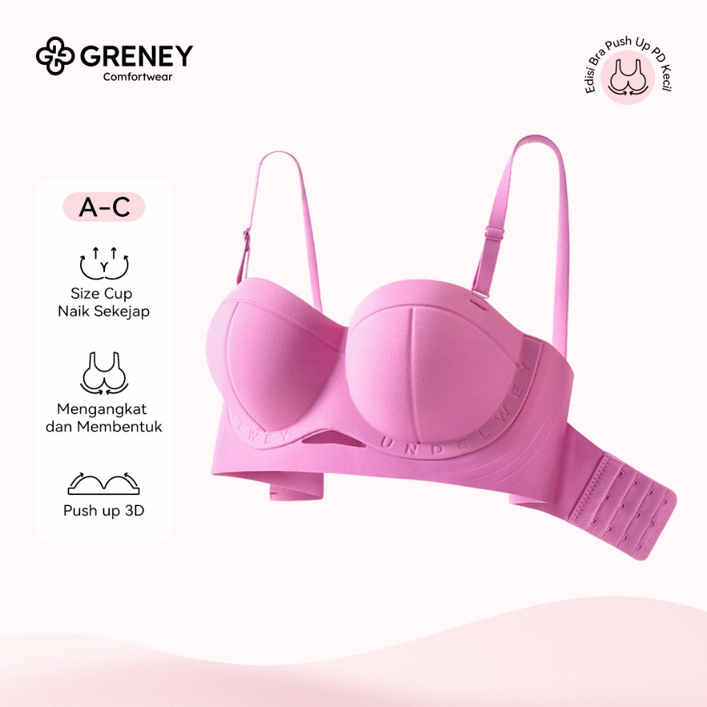 GRENEY-Bra Cup Coconut 3D-Mengumpulkan tanpa bekas  Penopang  Tanpa kawat  Nyaman  Cup 3D  Mencegah 