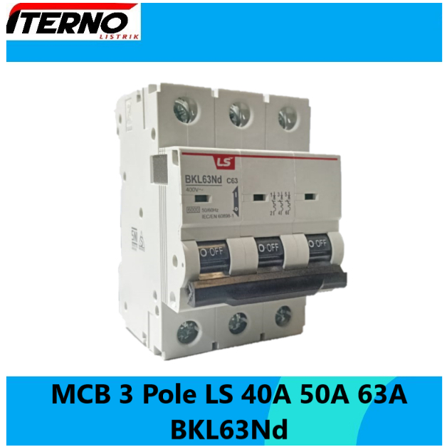 MCB LS 3P 40A 50A 63A 6kA BKL63Nd