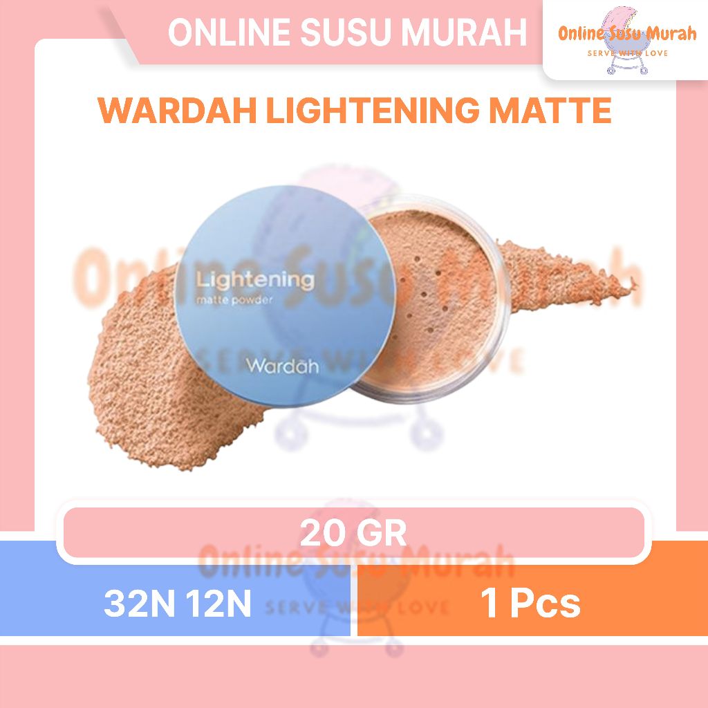 NEW WARDAH LIGHTENING MATTE POWDER 20G - BEDAK TABUR DENGAN SMOOTH MATTE FINISH SPF 20 PA++ PRLA