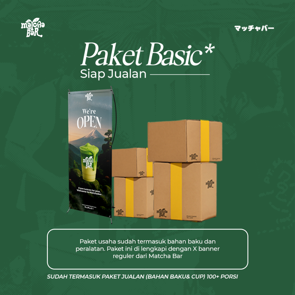 FRANCHISE MATCHABAR PAKET BASIC USAHA MINUMAN MATCHA PEMULA KEKINIAN
