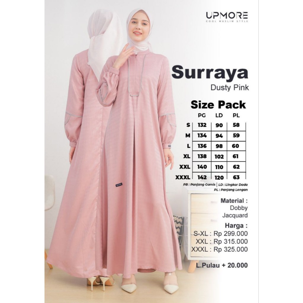 TERBARU GAMIS KATUN UPMORE SURRAYA Dusty Pink ORIGINAL I BEKASI I COD