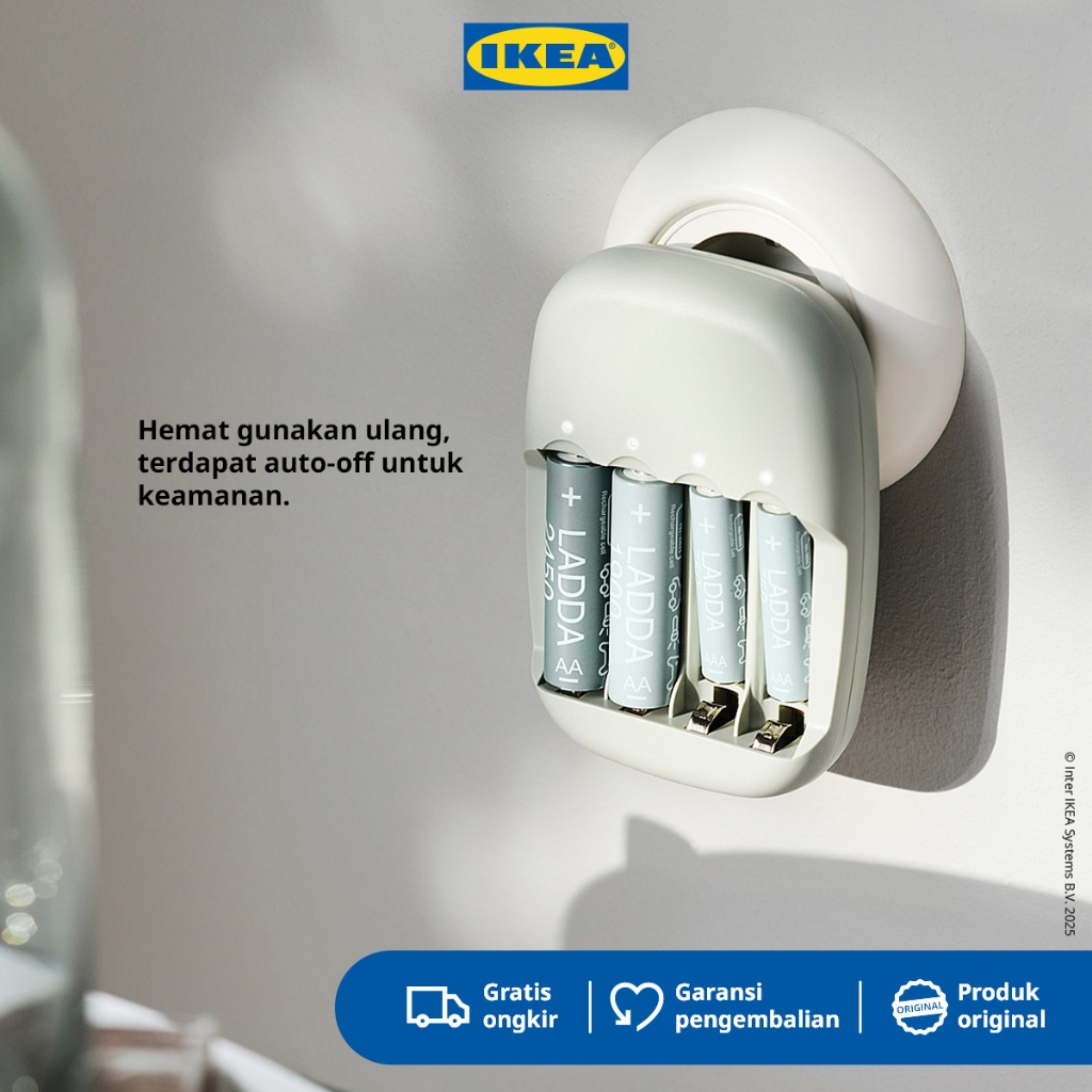 IKEA STENKOL Charger Baterai AAA Untuk 4 Slot