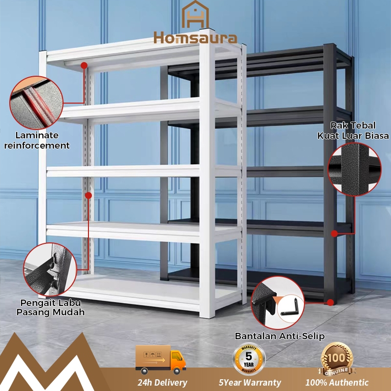 Homsaura Rak Besi Susun Rak Besi Siku 4/5 Susun Rak Susun Serbaguna Rak Gudang Rak Besi Tanaman