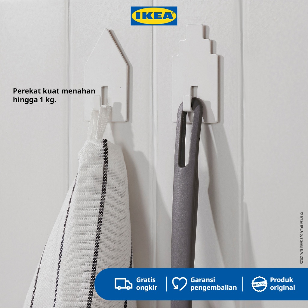 IKEA TIPPVAGN Pengait Gantungan Kunci dengan Lem Isi 2Pcs