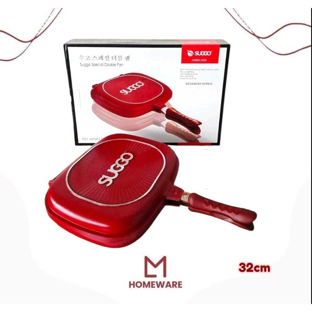 Happy Call Double Pan Free Karet / Original Korea Grill Pan Teflon Bolak Balik Anti Lengket / Q2 253