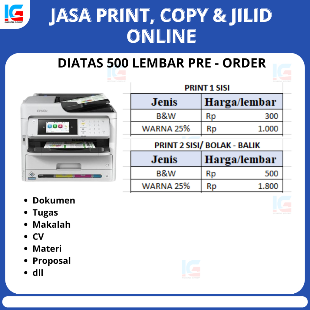 JASA PRINT COPY DAN JILID TERMURAH SE INDONESIA