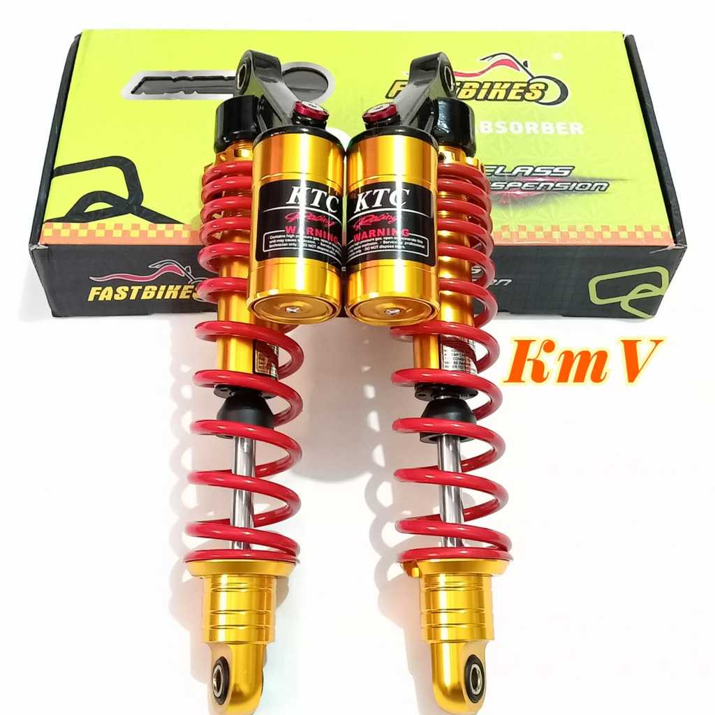SHOCKBREAKER BELAKANG TABUNG COPY KTC 340MM MOTOR SUPRA KHARISMA REVO BLADE RX KING LEGENDA - MERAH