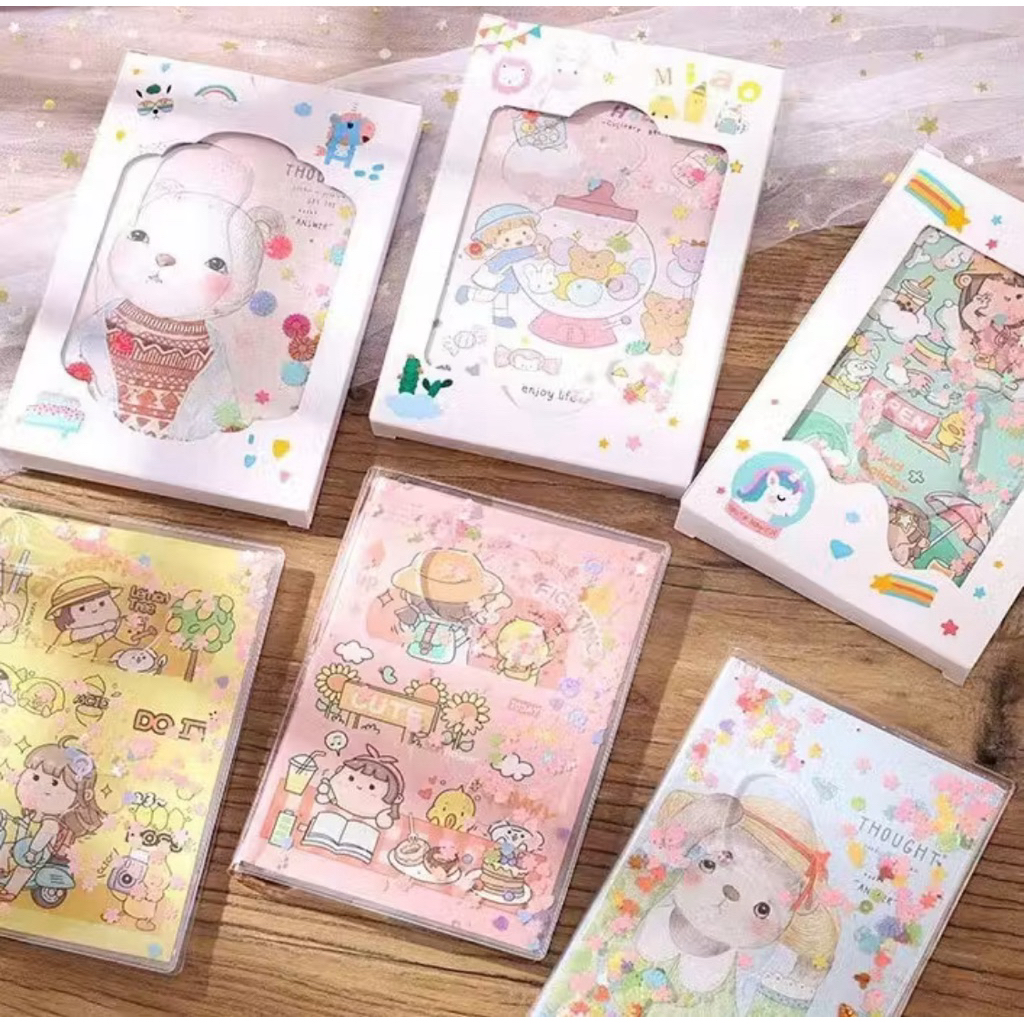 Note book Glitter Motif Kartun Lucu Buku Tulis Anak Glitter Karakter Buku Diary Kreatif Untuk