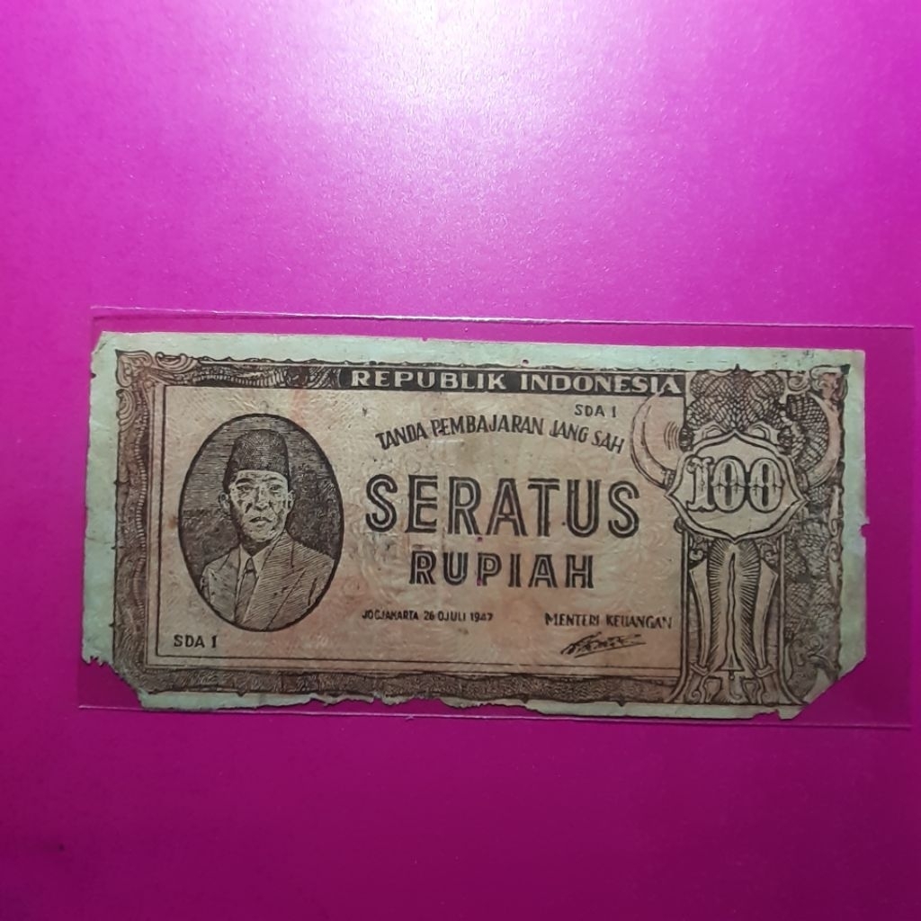 uang kuno 100 rupiah 1947