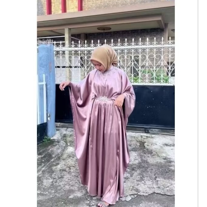 KAFTAN LEBARAN PAYET MEWAH BAJU KAFTAN SATIN SILK