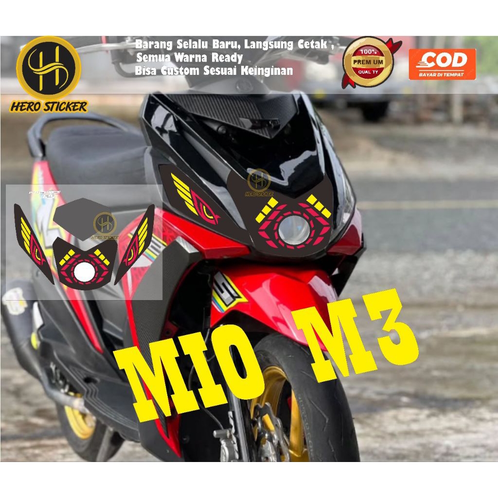 Sticker Variasi lampu Depan Mio M3 Stiker Cutting