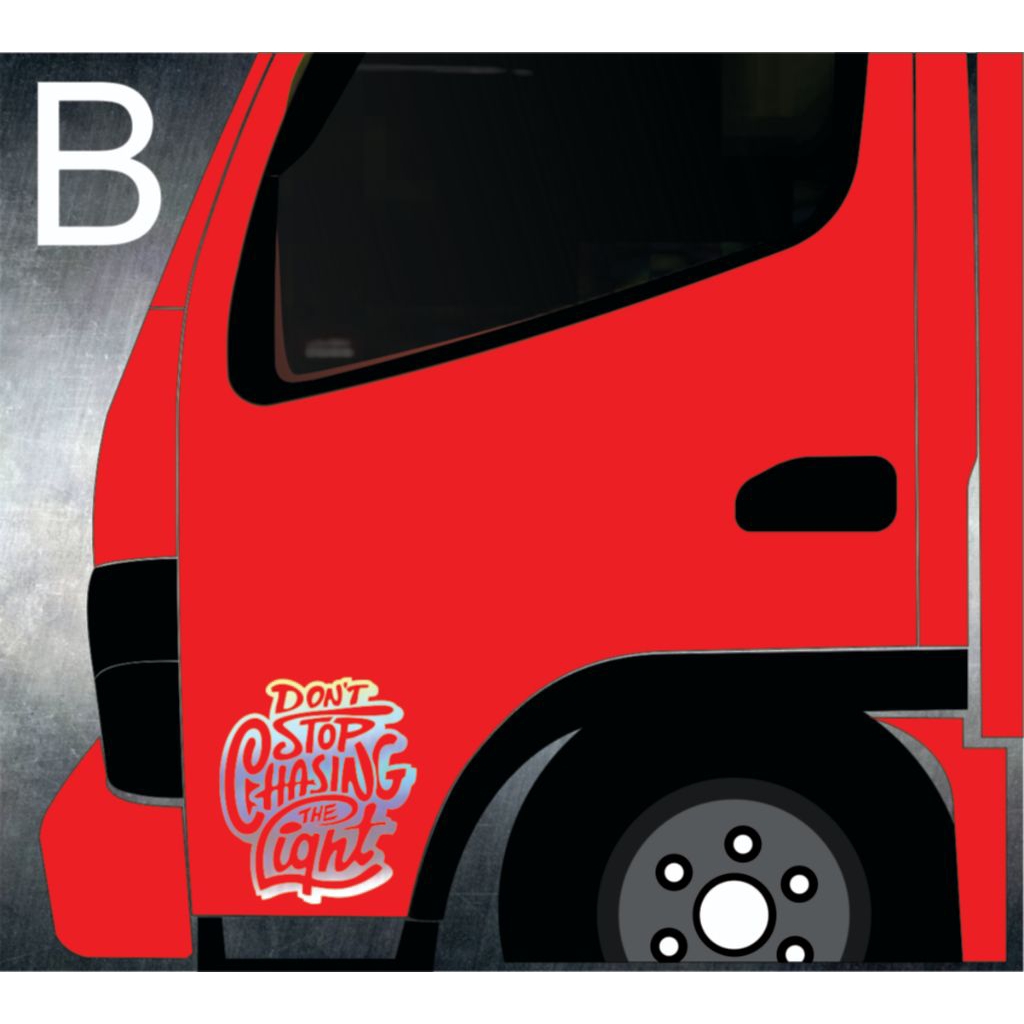 cutting sticker stiker pintu samping mobil truk canter vode27