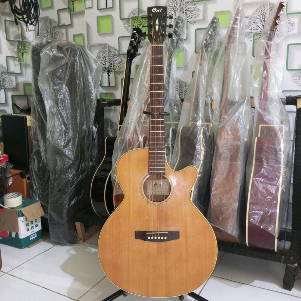 gitar akustik elektrik cort SFX 1F nat original top solid