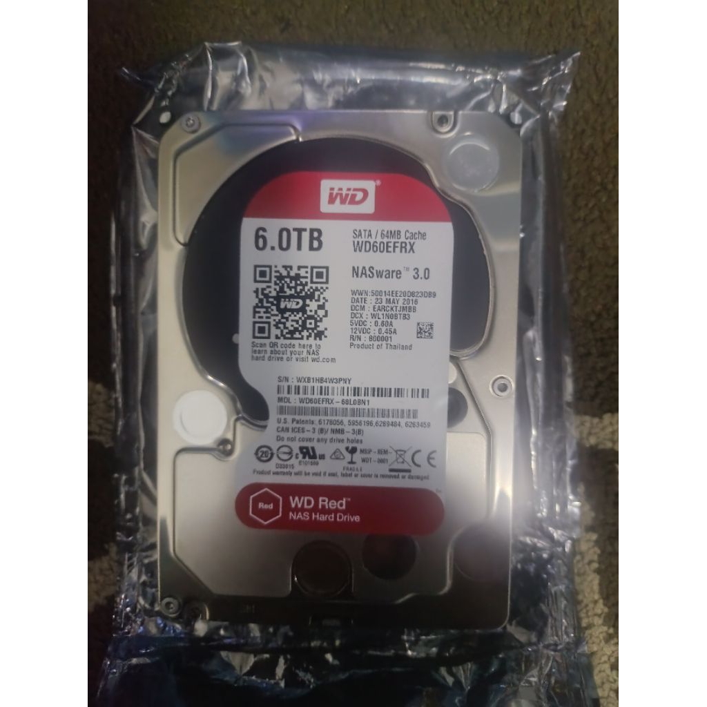 Hardisk 6TB WD red nasware 3,5